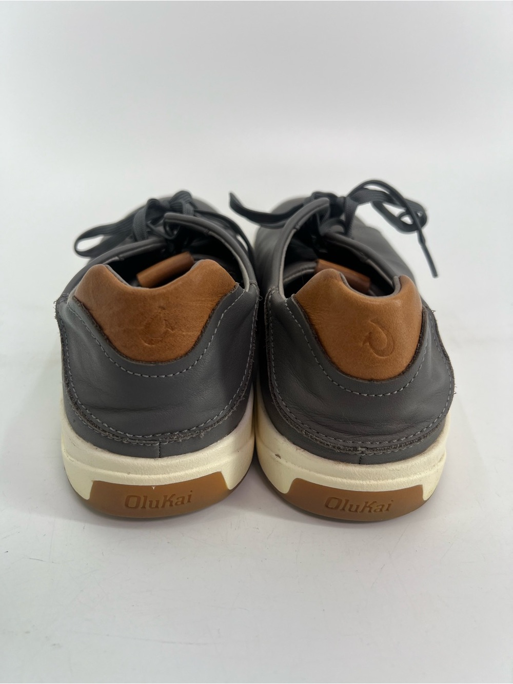 OluKai Gray Wai’alae Leather Waterproof Spikeless Golf Shoes Men’s 11 Eleven - Picture 6 of 11